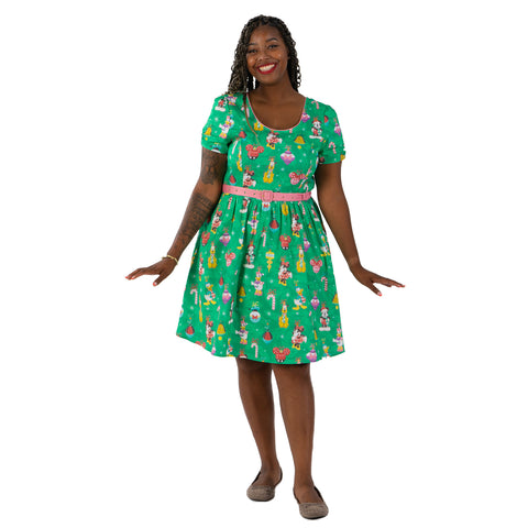 Disney Stitch Shoppe Holiday "Laci" Dress Full Front Model View