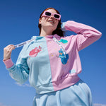 Sleeping Beauty Make it Pink Make it Blue Crop Hoodie Lifestyle View