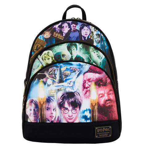 Harry Potter Trilogy Triple Pocket Mini Backpack Front View