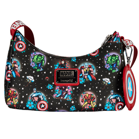 Avengers Floral Tattoo Shoulder Bag Back View