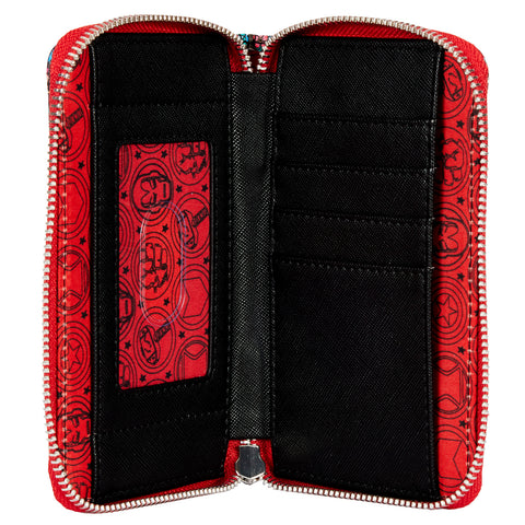Avengers Floral Tattoo Zip Around Wallet Inside View