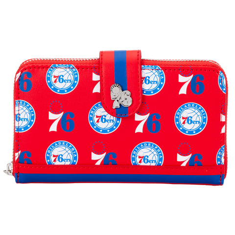 NBA Philadelphia 76ers Logo Zip Around Wallet Front View