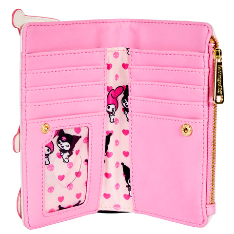 My Melody and Kuromi Flap Wallet Inside View