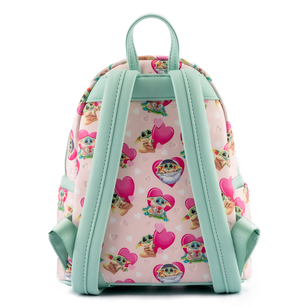 The Mandalorian Grogu Hearts Mini Backpack Back View-zoom