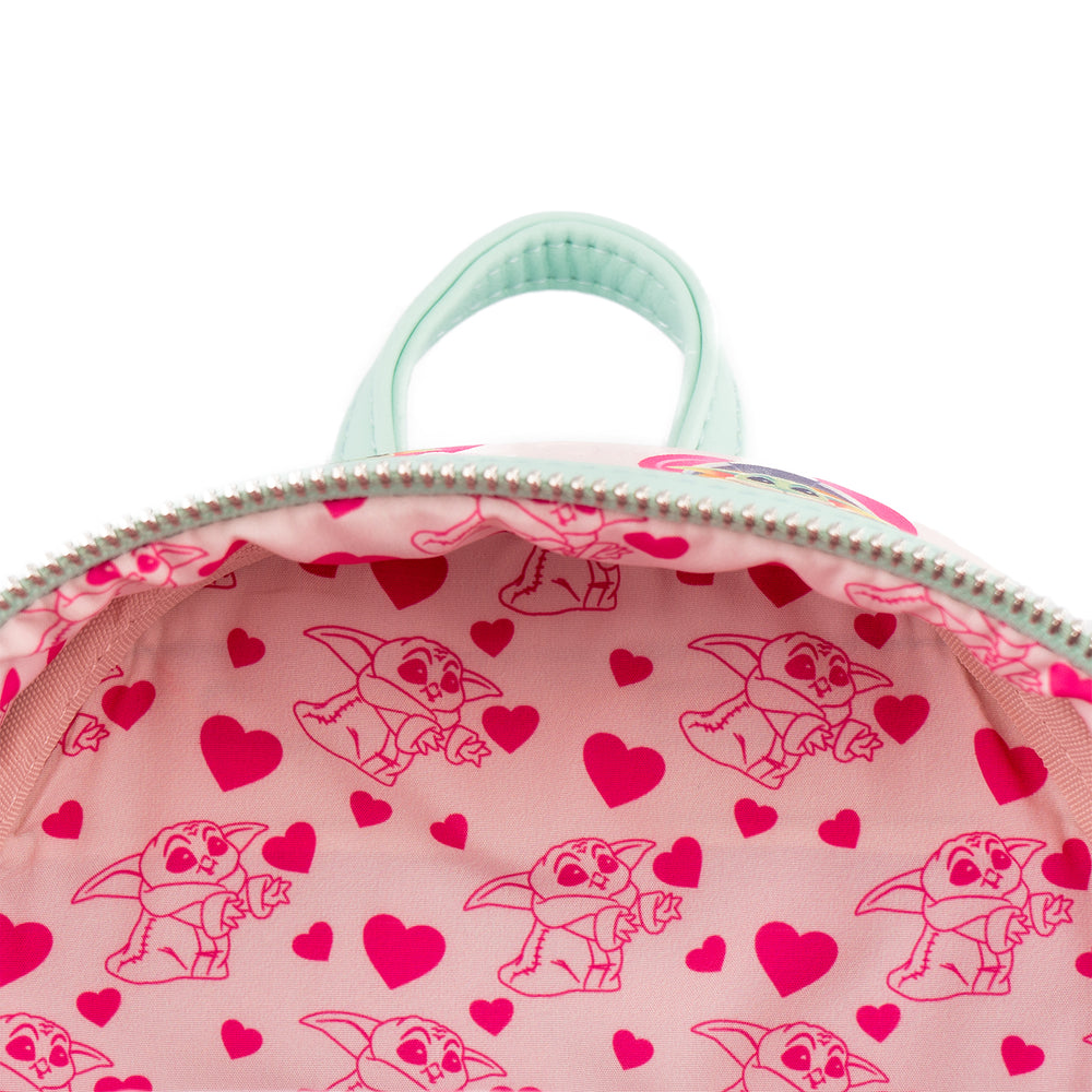 The Mandalorian Grogu Hearts Mini Backpack Inside Lining View-zoom