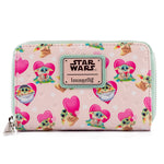 The Mandalorian Grogu Hearts Zip Around Wallet Back View