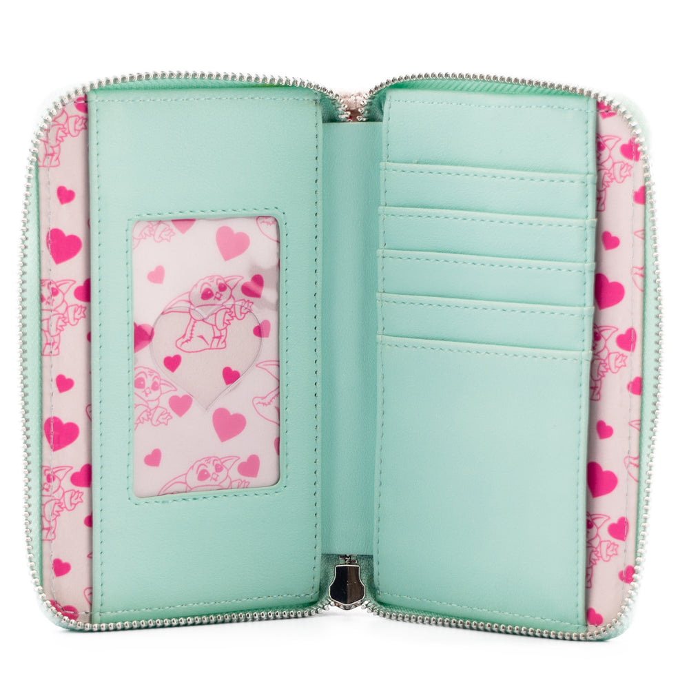 The Mandalorian Grogu Hearts Zip Around Wallet Inside View-zoom