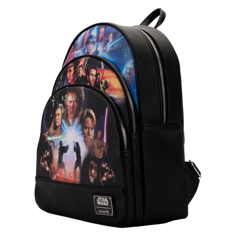 Star Wars Prequel Trilogy Triple Pocket Mini Backpack Side View