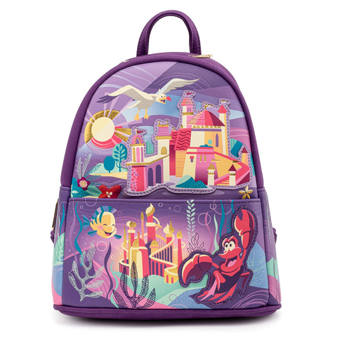 Disney The Little Mermaid Ariel Castle Mini Backpack Front View