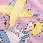Loungefly Disney Alice in Wonderland Rabbit Hole Crop Hoodie Closeup Hoodie Strings View
