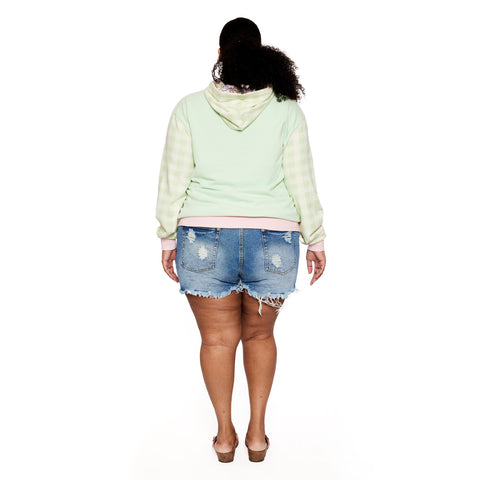 Bambi and Flower Spring Time Hoodie Full Length Back Model View