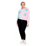 Sleeping Beauty Make it Pink Make it Blue Crop Hoodie Front Full Length Model View