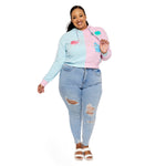 Sleeping Beauty Make it Pink Make it Blue Crop Hoodie Front Full Length Model View