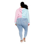 Sleeping Beauty Make it Pink Make it Blue Crop Hoodie Back Full Length Model View