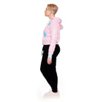 Sleeping Beauty Make it Pink Make it Blue Crop Hoodie Side Full Length Model View