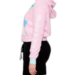 Sleeping Beauty Make it Pink Make it Blue Crop Hoodie Closeup Sleeve View