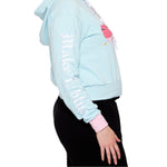 Sleeping Beauty Make it Pink Make it Blue Crop Hoodie Closeup Sleeve View