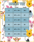 Loungefly Disney Winnie the Pooh & Friends Balloons Print Tee Sizing Chart