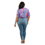 Loungefly Disney Alice in Wonderland Cheshire Cat Camp Shirt Full Back Model View
