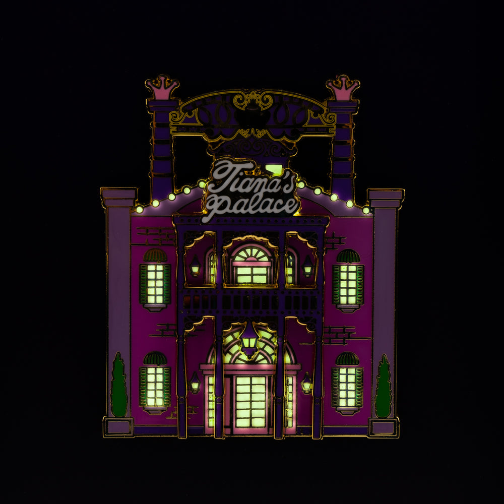 Disney Princess Tiana's Palace Collector Box Glow in the Dark Layered Enamel Pin Front View Glow in the Dark-zoom