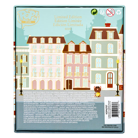 Ratatouille Gusteau's Restaurant Hinged Pin Back of Box View