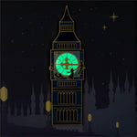 Peter Pan Clock Glow in the Dark Moving Pin Closeup Glow View