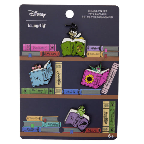 Disney Princess Books Classics 4pc Pin Set Front View