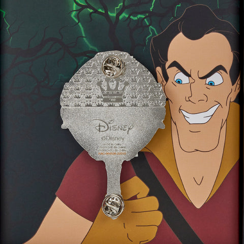 Beauty and the Beast Gaston Villains Scene Lenticular Pin Closeup Back View
