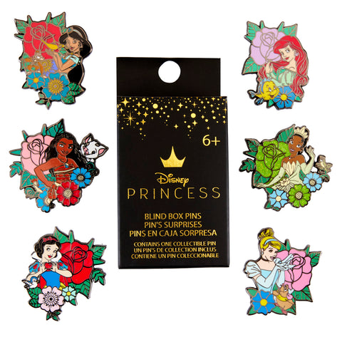 Disney Princess Floral Tattoo Blind Box Pin Front View