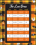 Disney Stitch Shoppe Spooky Minnie Mouse "Laci" Dress Size Chart View