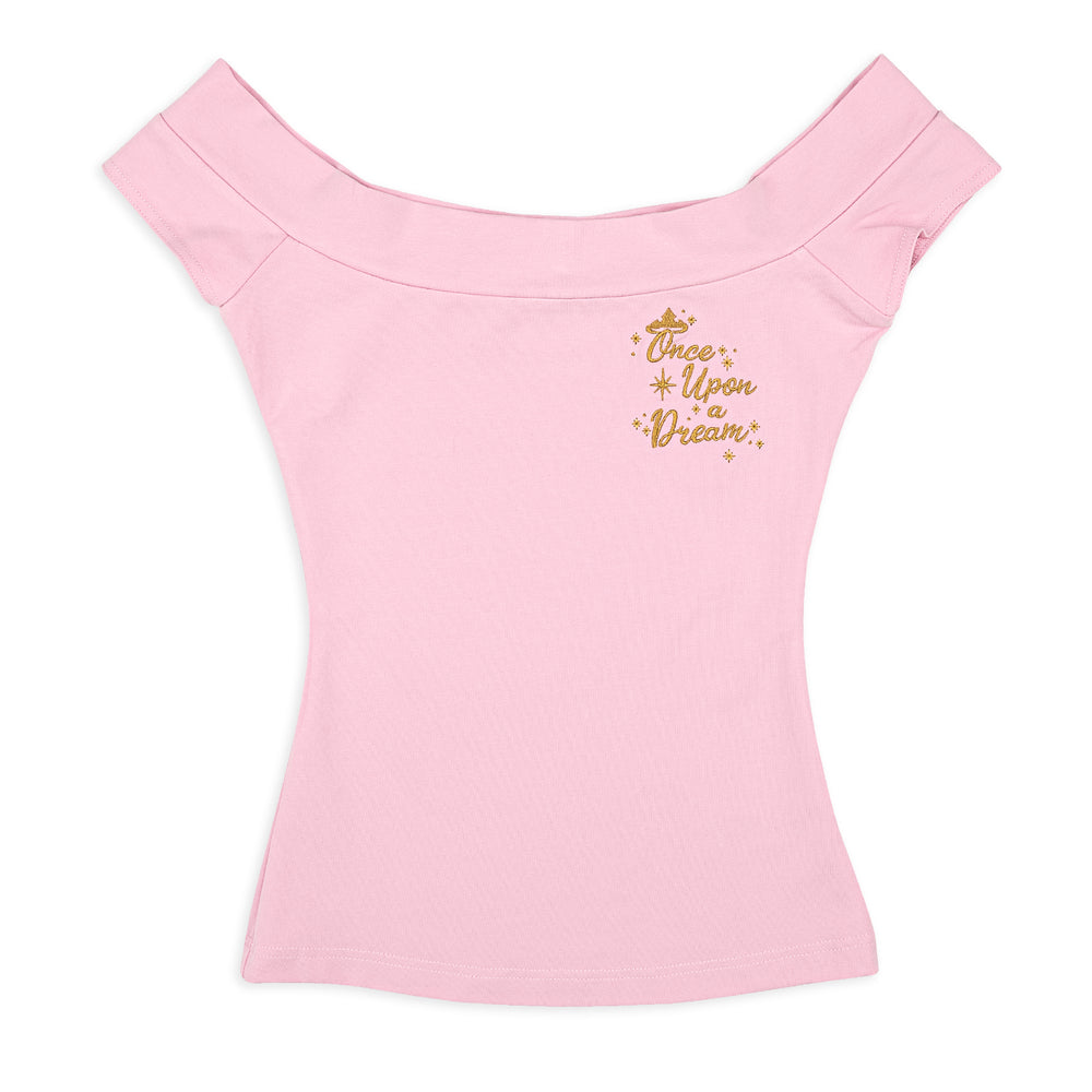 Disney Stitch Shoppe Sleeping Beauty Embroidered "Dizzy" Fashion Top Front Flat View-zoom