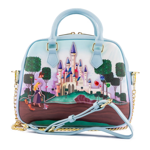 Sleeping Beauty Castle Crossbody Bag Front View