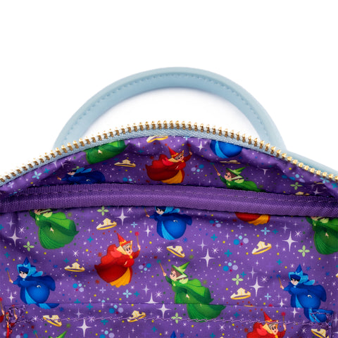 Sleeping Beauty Castle Crossbody Bag Inside Lining View
