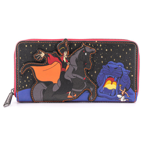 Disney Aladdin Jafar Villains Scene Zip Around Wallet Front View