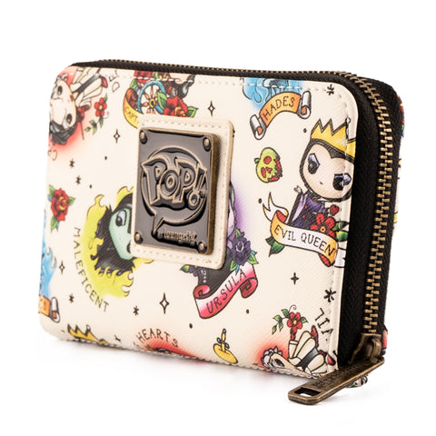 Funko Pop! by Loungefly Disney Villains Tattoo Zip Around Wallet Side View